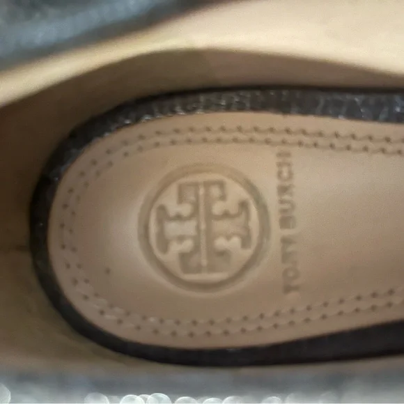 TORY BURCH Leila Quilted Metallic Flat, Size 8.5, Like New - Picture 6 of 9